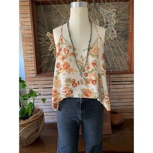 F21 flirty floral blouse